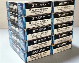Federal 12 ga 00 Buckshot Ammo, Approx 50 Rds