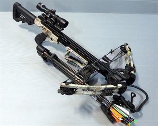 Center Point Center Elite 370 Whisper Crossbow, SN# 318M04781, With Quiver And 4 Broad Tipped Arrows