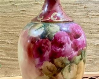 Tall Antique Hand Painted Vase
