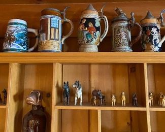 Antique Steins / Bulldog figurines and collectibles