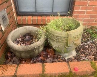 Small and large plant pottery: $60