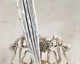 36 - Silver plated inkwell set