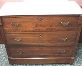 85 - Marble top Victorian 3 drawer chest
