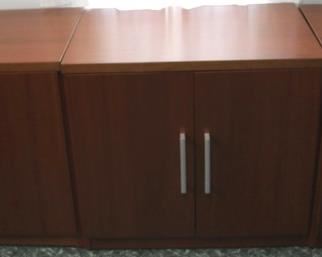 108 - 3 Matching wood cabinets 29 1/2 x 31 x 21 1/2