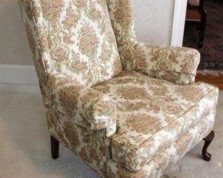 198 - Queen Anne wingback chair 43 x 30 x 29