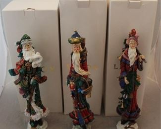 257 - 3 Lenox Santa figures with boxes
