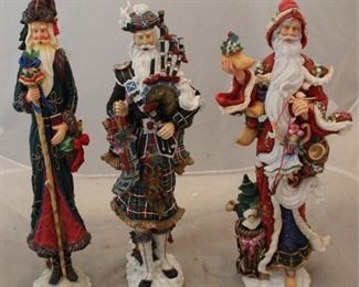 258 - 3 Lenox Santa figures