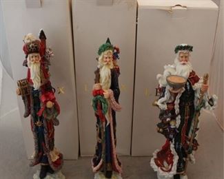 260 - 3 Lenox Santa figures with boxes
