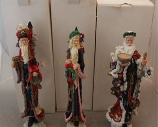 260 - 3 Lenox Santa figures with boxes