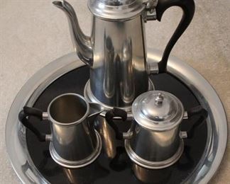 318 - 4 Piece pewter coffee set
