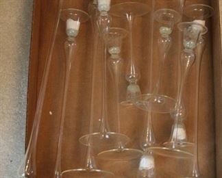 352 - Glass candleholders