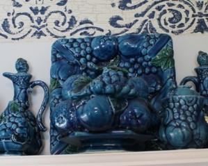 431 - Inarco Majolica Trompe L’Oeil Blue Mood Indigo Group of 11 items