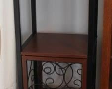 434 - Wood & metal bar shelf 59 1/2 x 13 x 12