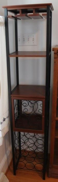 434 - Wood & metal bar shelf 59 1/2 x 13 x 12