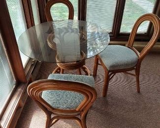 Rattan Table with 3 Chairs
