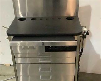 Located in: Chattanooga, TN
MFG SMA
Model 30001
Ser# 30001-000593
Power (V-A-W-P) 110V - 50/60Hz - 8A
Rolling Dental Cart
Size (WDH) 25-1/2"W x 16-1/2"D x 44"H
**Sold as is Where is**
