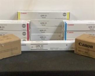 10 Image(s)
Buyer Premium 10% BP
MFG Cannon
Toner Cartridges And Waste Toner Case
Located in: Chattanooga, TN
Lot Includes:
(6) Cannon GPR-31 Toner *Magenta*
(6) Cannon GPR-31 Toner *Cyan*
(4) Cannon GPR-31 Toner *Yellow*
(1) Cannon GPR-31 Toner *Black*
(2) Cannon Waste Toner Case Assemblies
**Sold As Is Where Is**

SKU: F-4-C