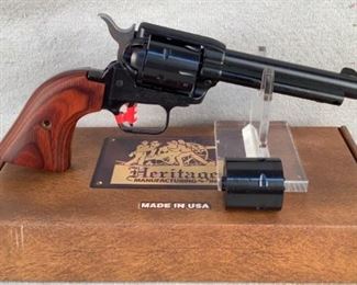 Serial - 1BH184640
Mfg - Heritage Rough Rider
Model - 22 LR/22 MAG SAA
Barrel - 4.75"
Capacity - 6
Type - Revolver, Single Action
Located in Chattanooga, TN
Condition - 1 - New
This lot contains a Heritage Rough Rider chambered in 22LR but also comes with a 22 MAG cylinder as well.