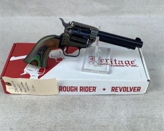 Serial - 1BH343005
Mfg - Heritage
Model - Rough Rider Revolver
Caliber - 22 Long Rifle
Barrel - 5"
Capacity - 6
Type - Revolver, Single Action
Located in Chattanooga, TN
Condition - 1 - New
This is a Heritage Rough Rider revolver chambered in 22 LR. This revolver is perfect for those in need of a quality single action revolver for small game or plinking purposes.