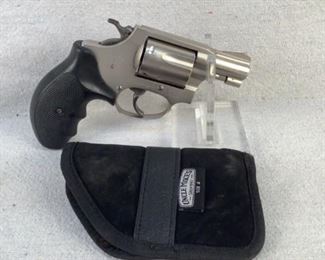 Serial - BRY7236
Mfg - Smith & Wesson 37-2
Model - Airweight .38 S.&W. SPL.
Barrel - 2"
Capacity - 5
Type - Revolver, Double Action
Located in Chattanooga, TN
Condition - 3 - Light Wear
This lot contains a Smith & Wesson model 37-2 Airweight revolver chambered in .38 S.&W. SPL. This stainless steel revolver comes with a nylon pocket holster.