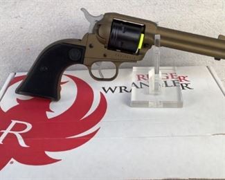 Serial - 230-76310
Mfg - Ruger Wrangler
Model - Revolver 22 Long Rifle
Barrel - 4.625"
Capacity - 6
Type - Revolver, Single Action
Located in Chattanooga, TN
Condition - 1 - New
This is a Ruger Wrangler single action revolver chambered in 22 LR. This revolver is a must have for those in need of a quality single action revolver for plinking or possibly for snake protection.