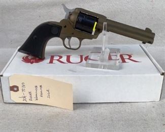 Serial - 204-75310
Mfg - Ruger
Model - Wrangler Revolver
Caliber - 22 Long Rifle
Barrel - 4.625"
Capacity - 6
Type - Revolver, Single Action
Located in Chattanooga, TN
Condition - 1 - New
This is a Ruger Wrangler single action revolver chambered in 22 LR. This revolver is a must have for those in need of a quality single action revolver for plinking or possibly for snake protection.