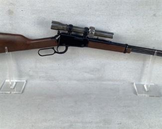 Serial - M028510H
Mfg - Henry H001M
Model - Rifle w/ Scope
Caliber - 22 Magnum
Barrel - 19.25"
Capacity - 11+1
Type - Rifle, Lever Action
Located in Chattanooga, TN
Condition - 3 - Light Wear
This is a Henry H001M lever action rifle chambered in 22 WMR. This rifle is perfect for those in need of a super high quality small game hunting rifle, this scope appears to be vintage, yet is surprisingly high quality to when looking through it. The rifle is overall in fantastic shape, pictures do not do this rifle justice folks..