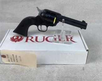 Serial - 204-72235
Mfg - Ruger
Model - Wrangler Revolver
Caliber - 22 Long Rifle
Barrel - 4.625"
Capacity - 6
Type - Revolver, Single Action
Located in Chattanooga, TN
Condition - 1 - New
This is a Ruger Wrangler single action revolver chambered in 22 LR. This revolver is a must have for those in need of a quality single action revolver for plinking or possibly for snake protection.