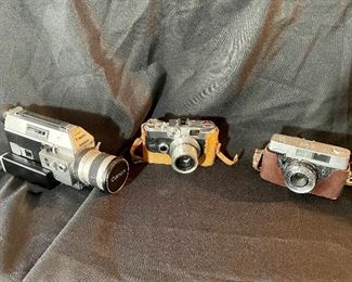 Vintage cameras: Canon 814 Super 8, Honeywell Electric Eye, Argus C-44