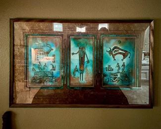 Cleo Teissere watercolor with copper relief