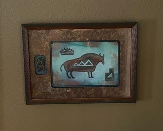 Cleo Teissere watercolor with copper relief