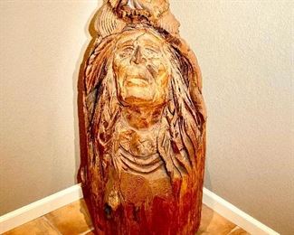 Large format indian head with Wolf Headdress