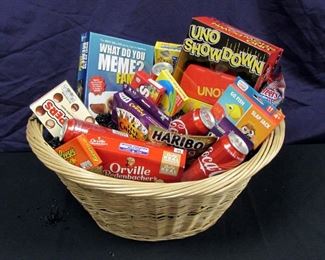 Uno ShowDown, What Do You MEME, Five Crowns Cards, Uno Flip, Orville Redenbacher Popcorn, Candy, Snacks, And Soda