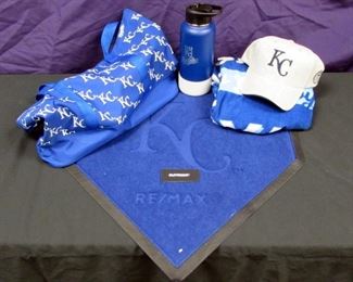Royals Baseball Dugout Tickets With Parking Pass, Qty 4, Royals Carry Bag, Royals Mat, Royals Hat, Royals Beach Towel, Heavy Duty Royals Flask