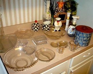 Antique Candlewick dishes & other items.