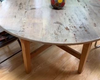 Round pine kitchen table