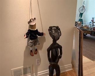 Italian marionette and African carved figure