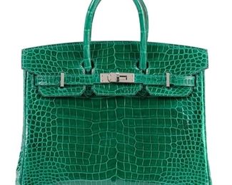 Lot 128 Hermes Birkin CrocodileEmeraude
