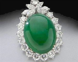 Lot 689 Jadeite Jade Pendant  GIA