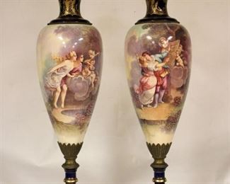 LOT 665 Pair of French Sevre Vase