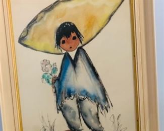 Boy with Flowers by Ted DeGrazia