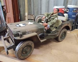 Toy GI Joe Jeep and Soldier