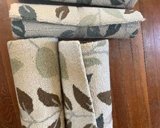 Wool Runner Rugs, Wool Area Rugs, Leaf Print, Woodland Print
