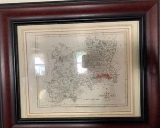 Middlesex, England framed map