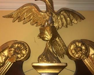Eagle pediment on antique federal mirrir