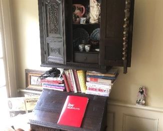 Antique cupboard and desk 