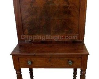 1ST HALF 19TH CENTURY GEORGIA SMALL PLANTATION DESK. 32" WIDE, 23" DEEP, 4'9" TALL. MISSING SOME VENEER