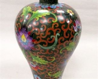 Cloisonne on porcelain vase