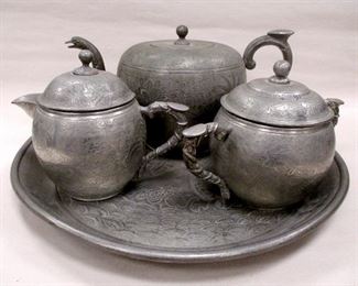 KUT HING PEWTER SWATO TEA SET
