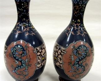 pair of cloisonne vases